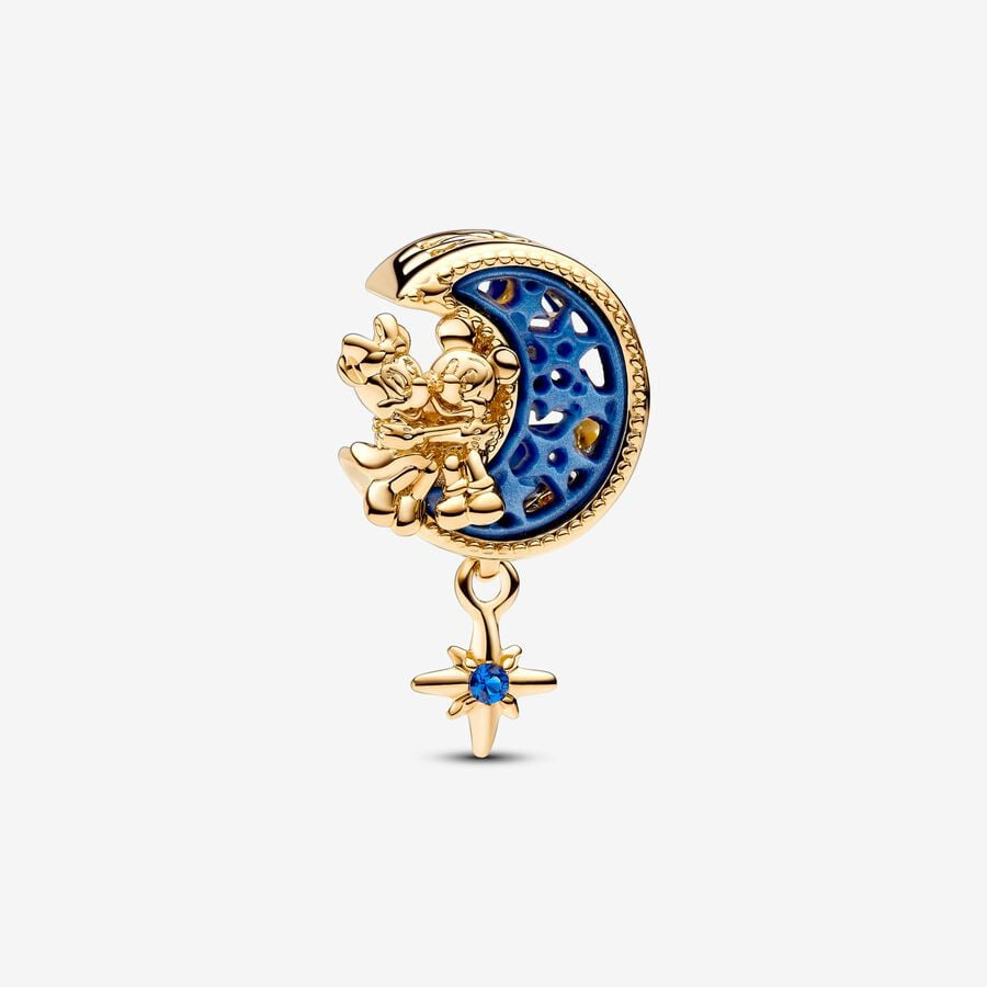 PANDORA Disney Mickey Mouse & Minnie Mouse Crescent Moon Charm 762956C01