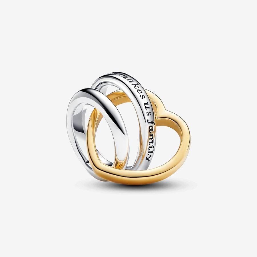 PANDORA Two-tone Stepmum Entwined Hearts Charm 763244C00