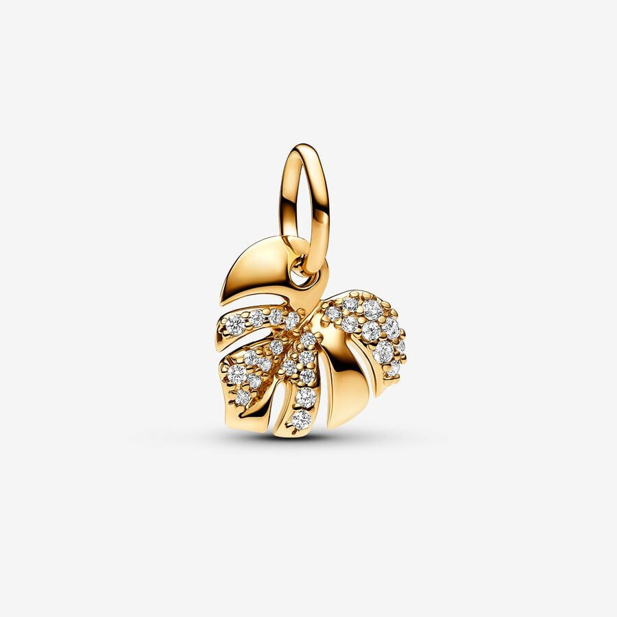 PANDORA Sparkling Monstera Leaf Dangle Charm 763349C01
