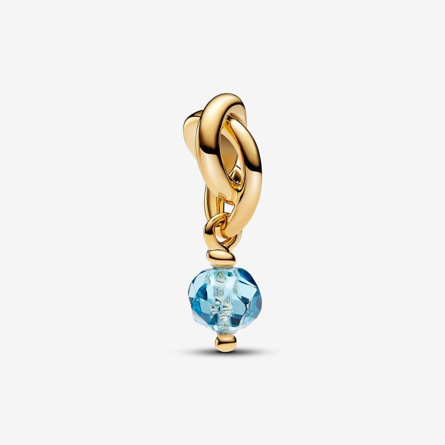 PANDORA March Birthstone Eternity Circle Dangle Charm 763462C03