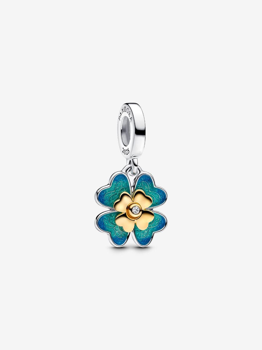 PANDORA Gold Plated Lab Diamond Spinnable Clover 763624C01