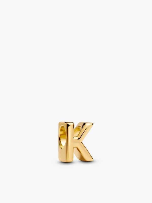 PANDORA Gold Plated Letter K Charm 763957C00