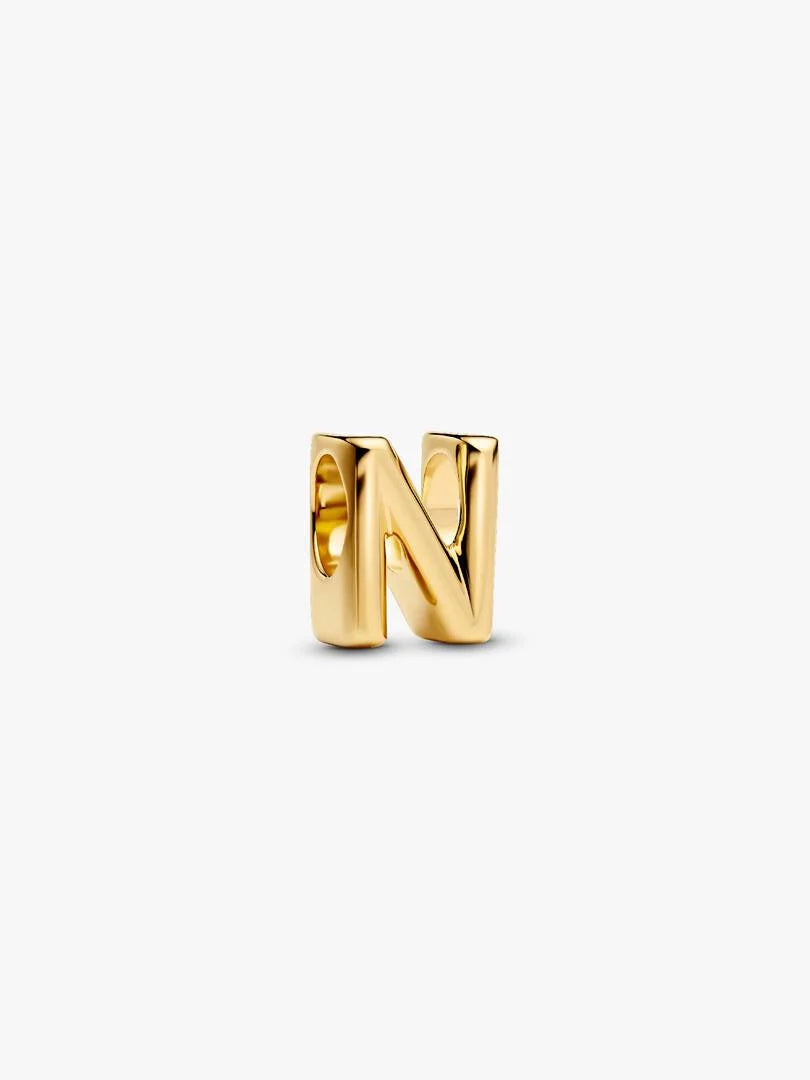 PANDORA Gold Plated Letter N Charm 763960C00