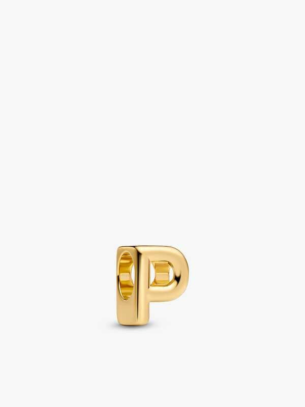 PANDORA Gold plated Letter P Charm 763962C00