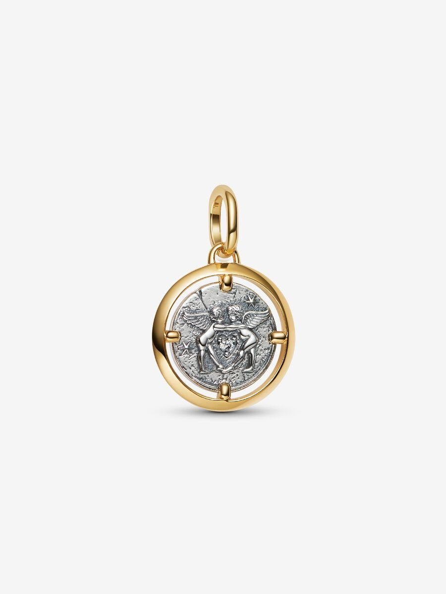 Pandora Cupids Medallion Charm Sterling silver, 14k gold plating 764088C01