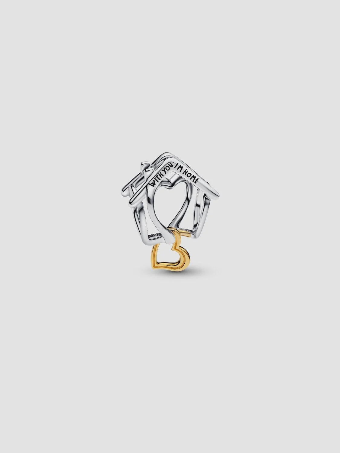PANDORA Home & Heart Charm Sterling silver, 14k gold plating 764145C00