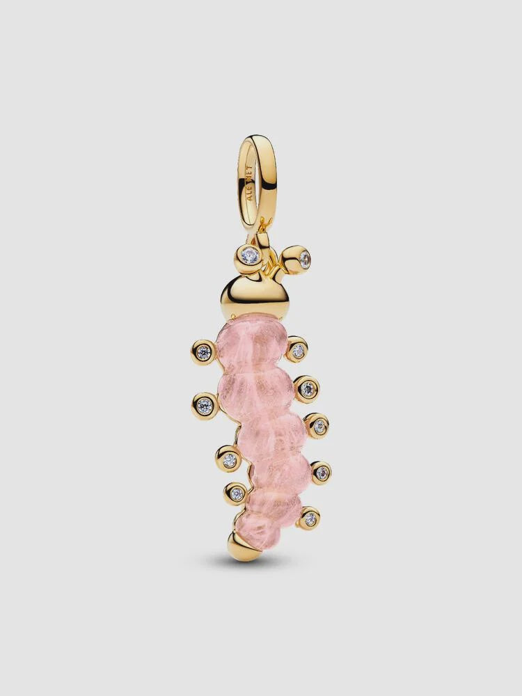 PANDORA Pink Caterpillar Charm 14k gold plating 764489C01