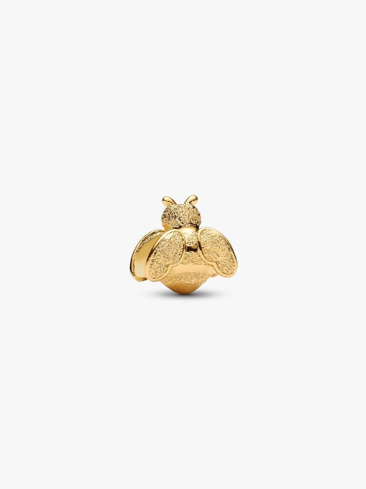 PANDORA Textured Bee Mini Charm 14k gold plating 764524C00