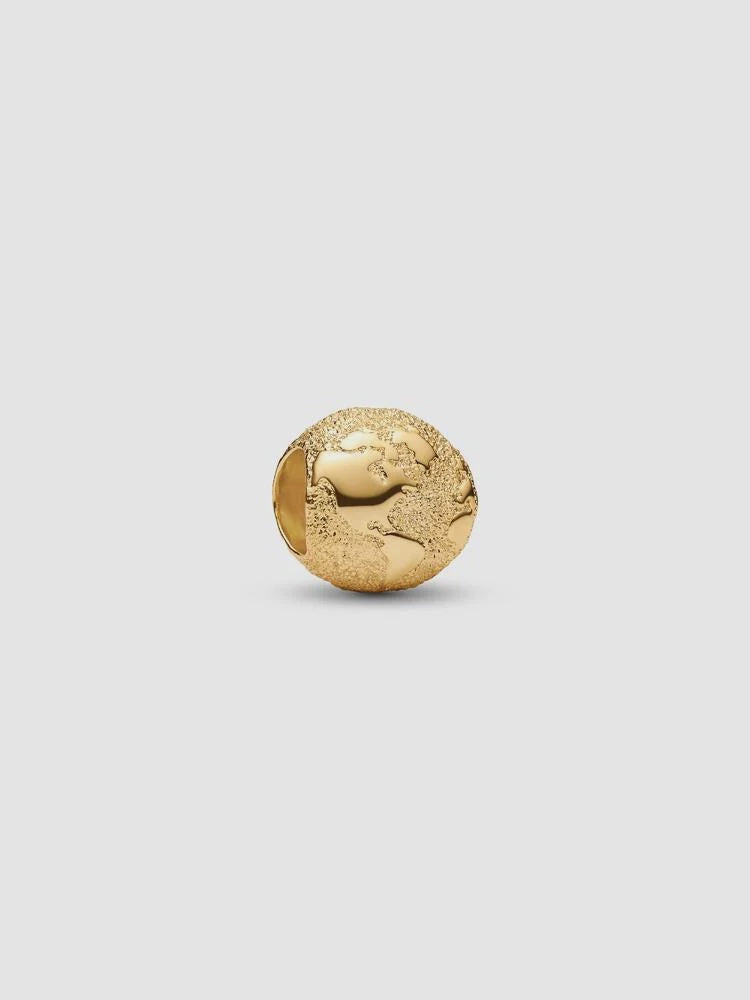 PANDORA Textured Globe Mini Charm 14k gold plating 764529C00