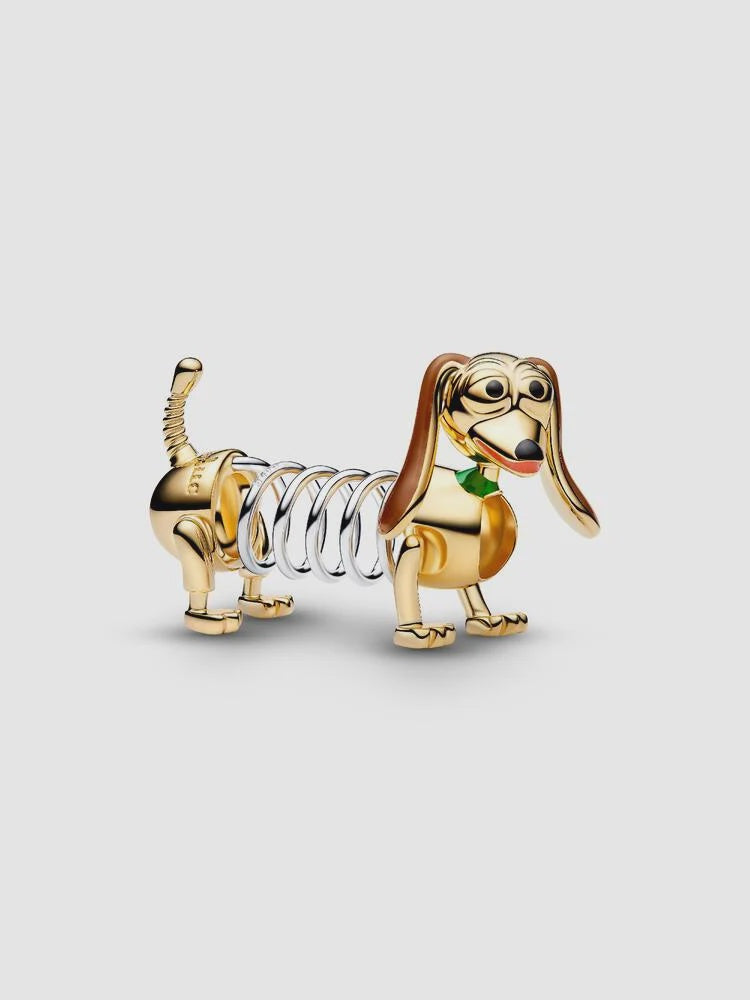 PANDORA Disney Pixar Toy Story Slinky Dog Charm Sterling silver, 14k gold plating 764603C01