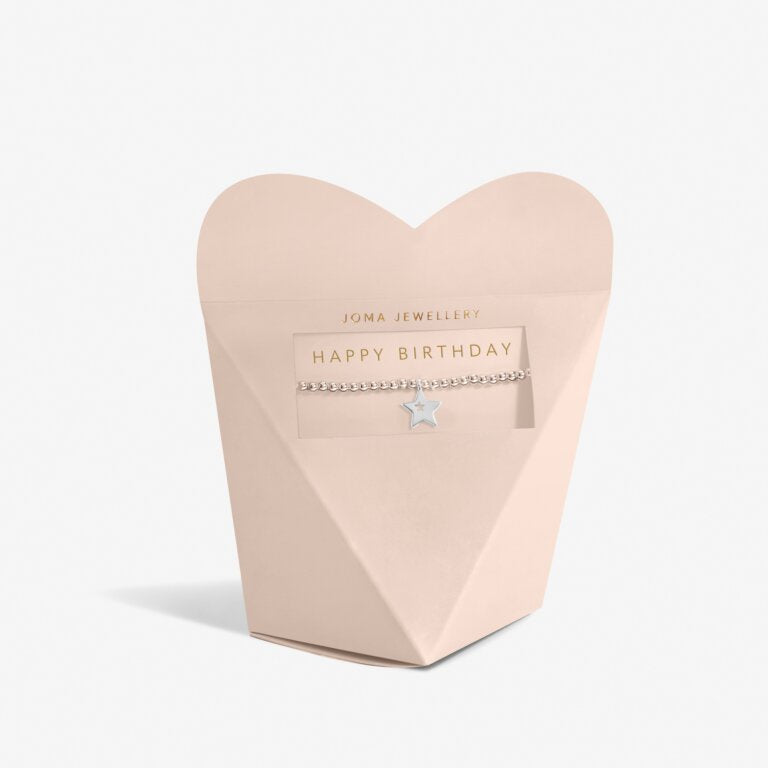 Joma From The Heart Gift Box 'Happy Birthday' Bracelet in Silver Plating 7678