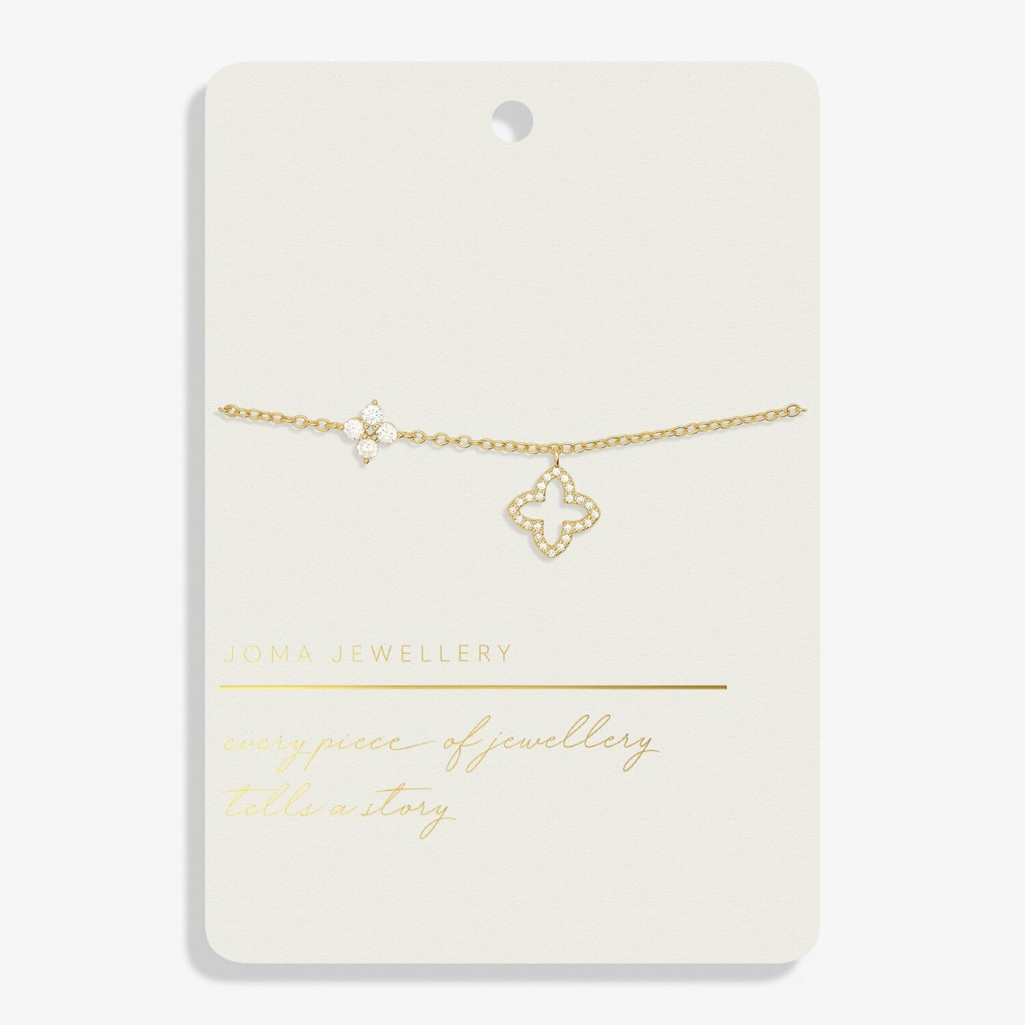 Joma Style Stories Pavé Clover Bracelet In Gold Plating 7725