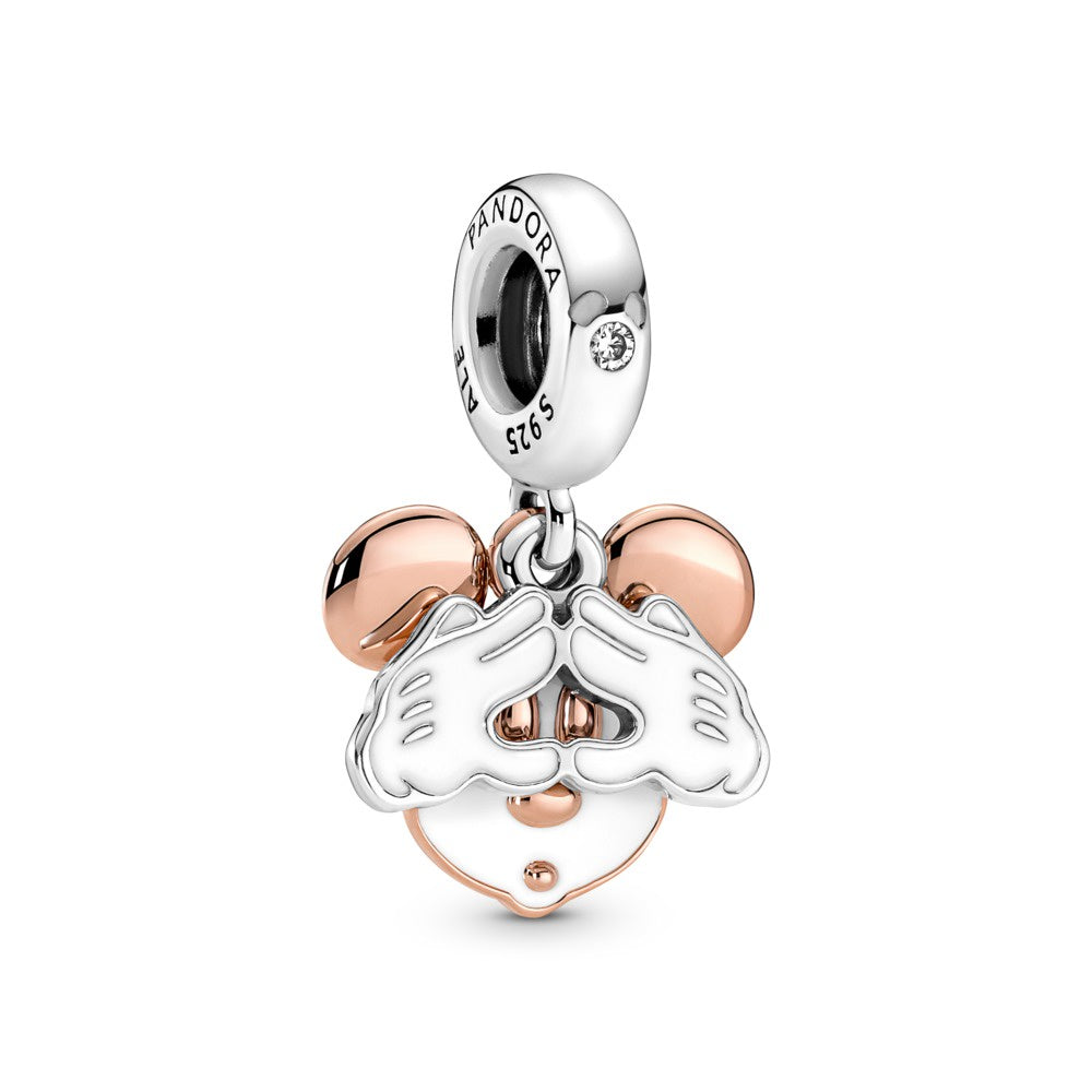 PANDORA Disney Mickey Mouse rose plated dangle charm 780112C01