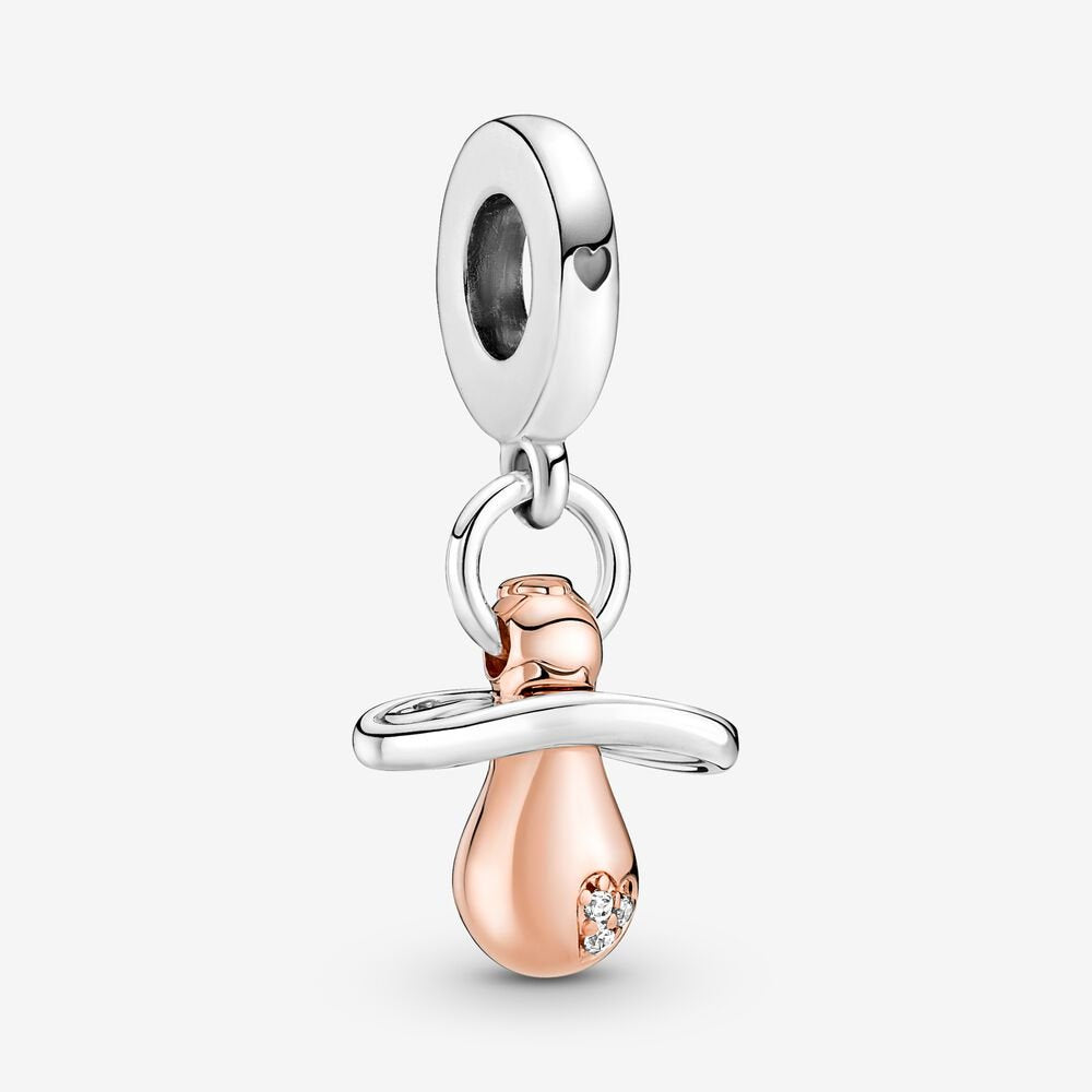 PANDORA Pacifier silver and rose Charm 781490C01