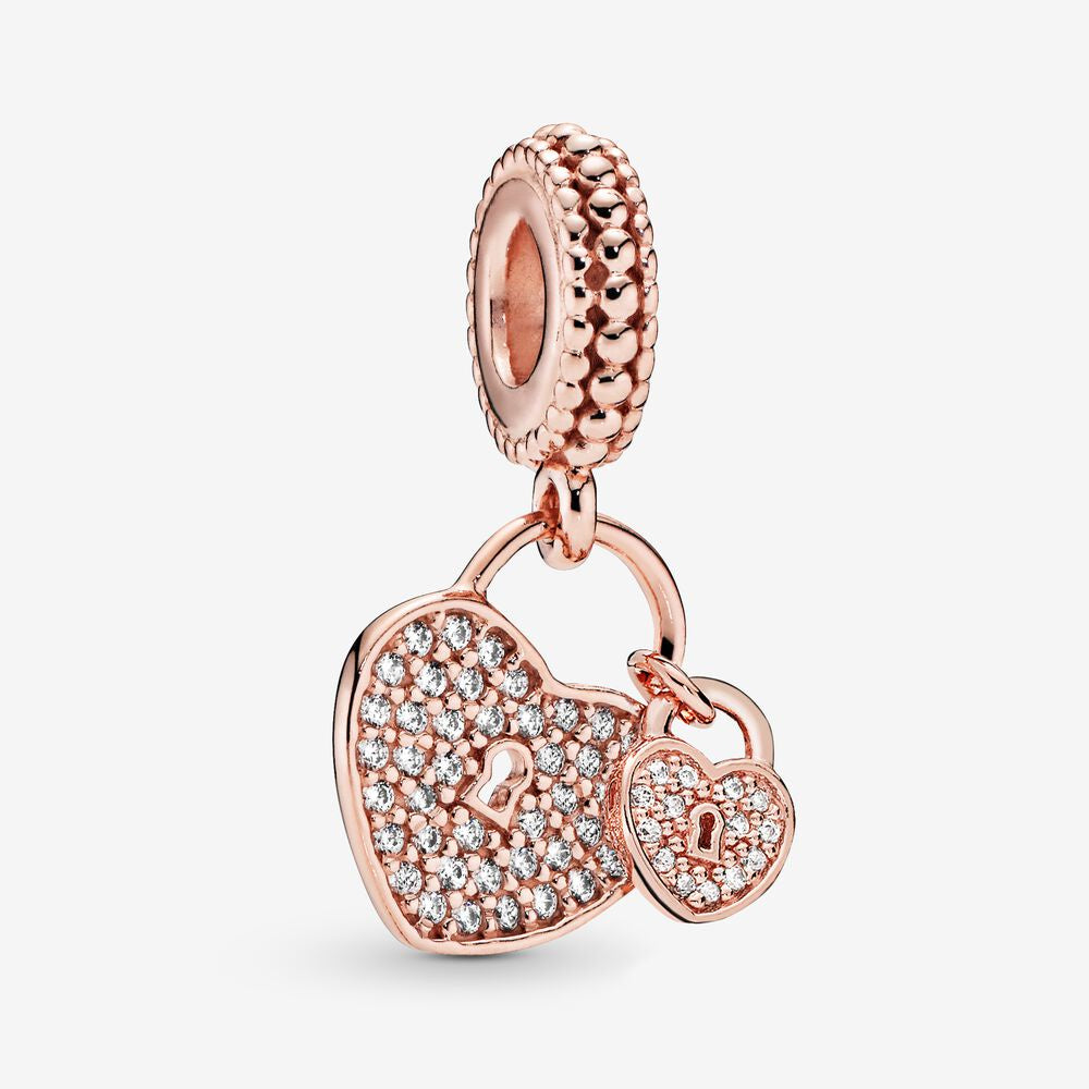 PANDORA Pavé Heart Padlocks Dangle Charm 781807CZ