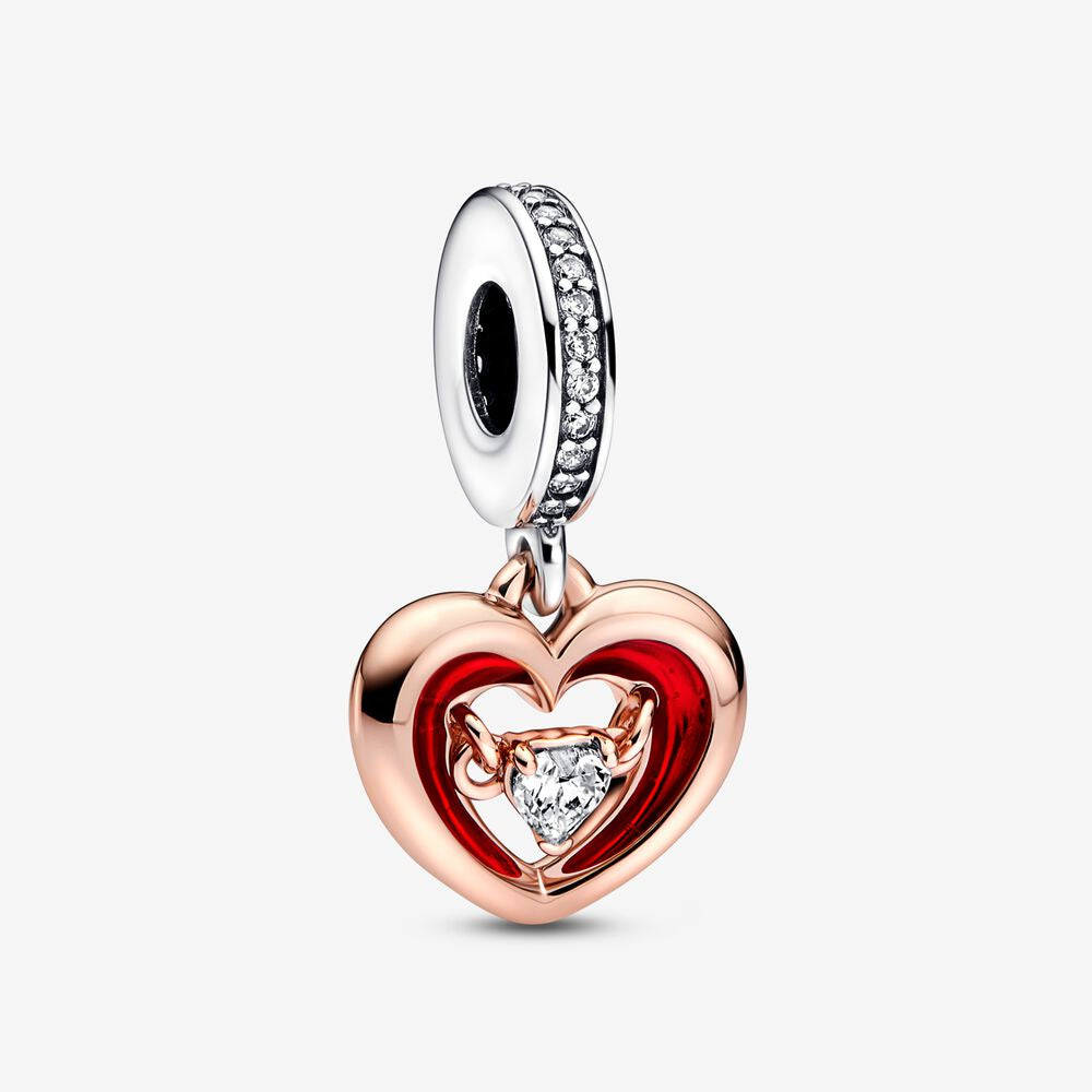 PANDORA Two-tone Radiant Heart Dangle Charm 782450C01