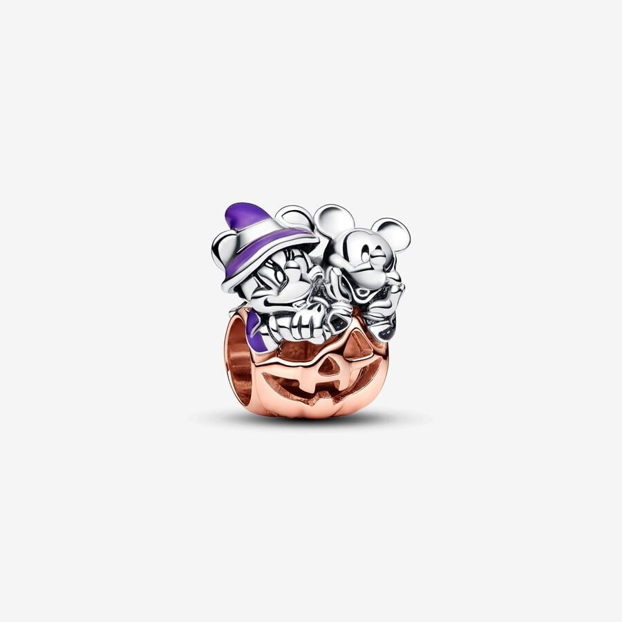 PANDORA Disney Mickey Mouse & Minnie Mouse Halloween Pumpkin Charm 782816C01