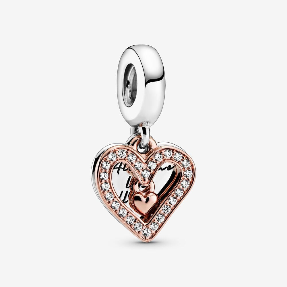 PANDORA Sparkling Freehand Heart Dangle Charm 788693C01
