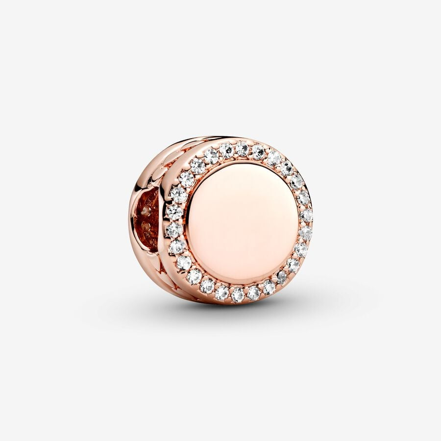PANDORA RGP Engravable Sparkling Button Charm 788747C01
