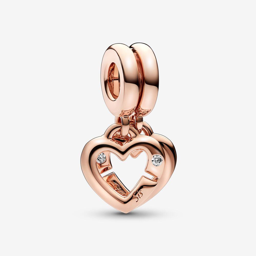 PANDORA Linked Sister Hearts Split Dangle Charm 789538C01