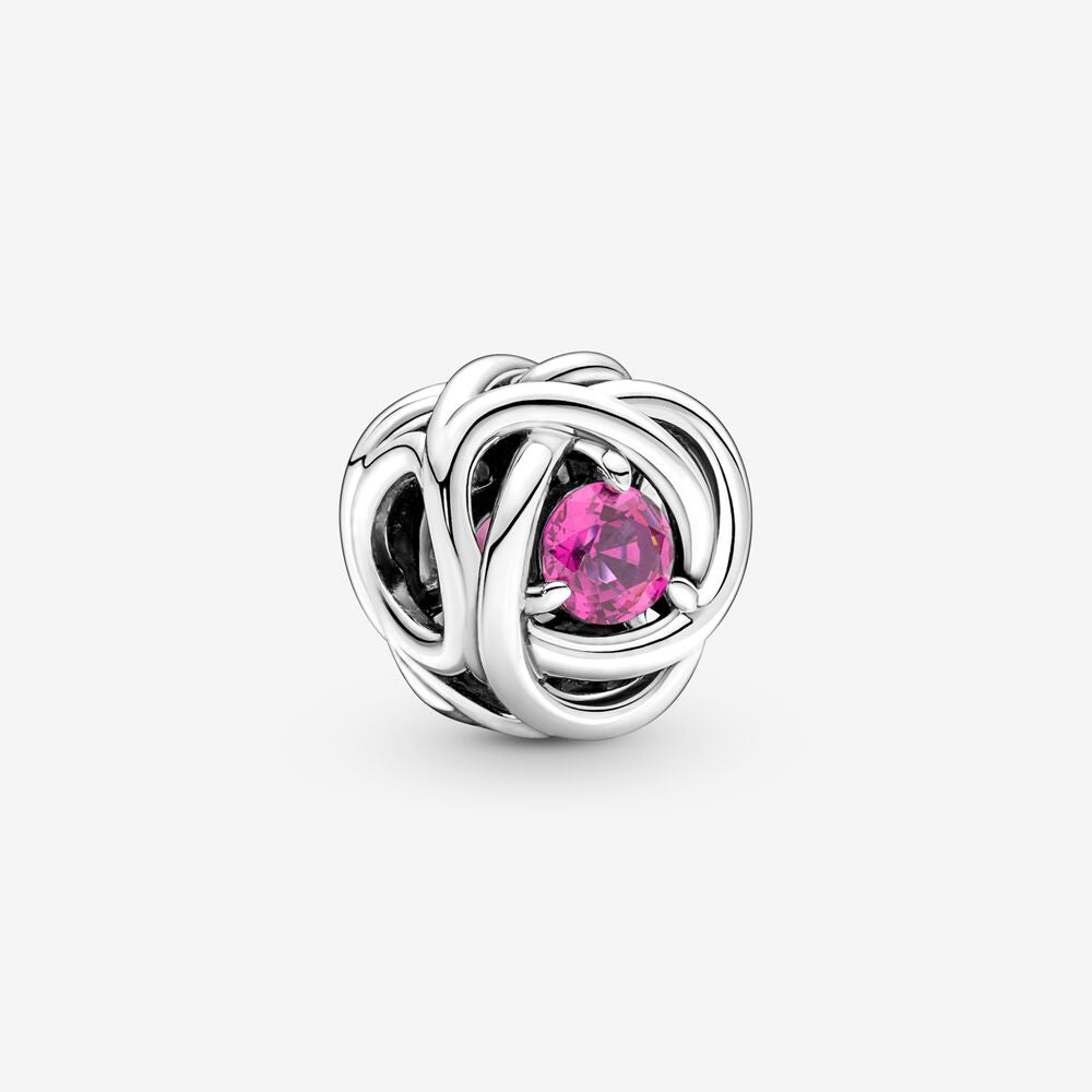 PANDORA October Birthstone Eternity Circle Charm Pink 790065C05