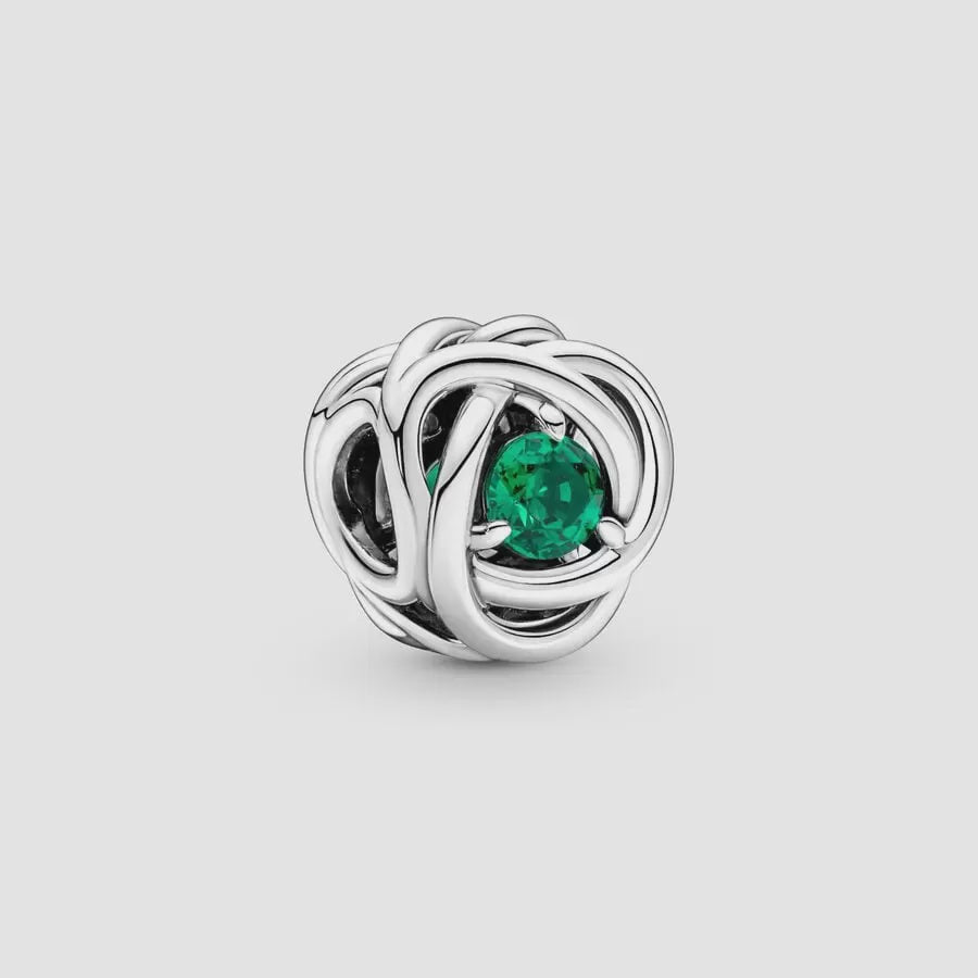 PANDORA Silver Charm with Royal Green 790065C08