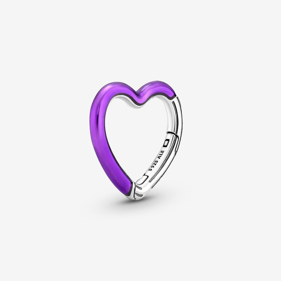 PANDORA Silver Heart Purple Charm 791973C01