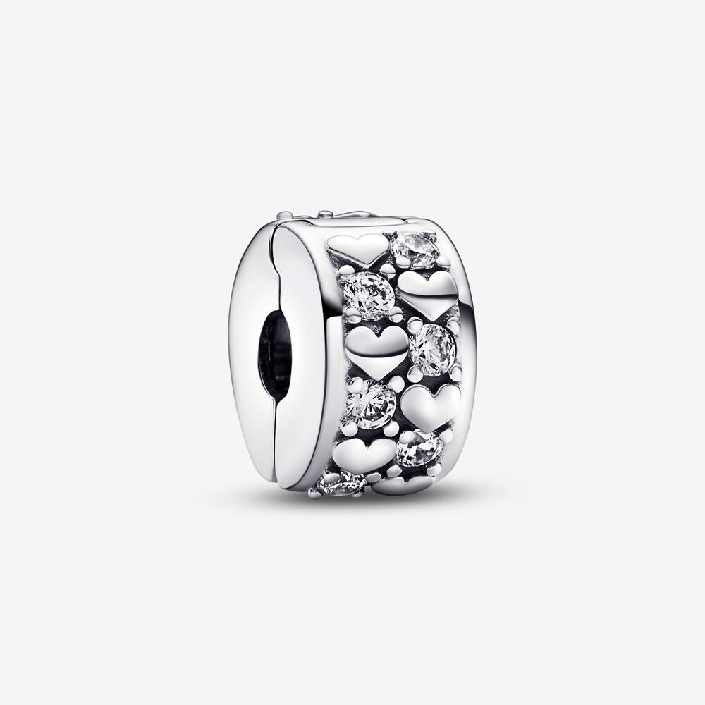 PANDORA Infinite Hearts Sparkling Clip Charm 792235C01