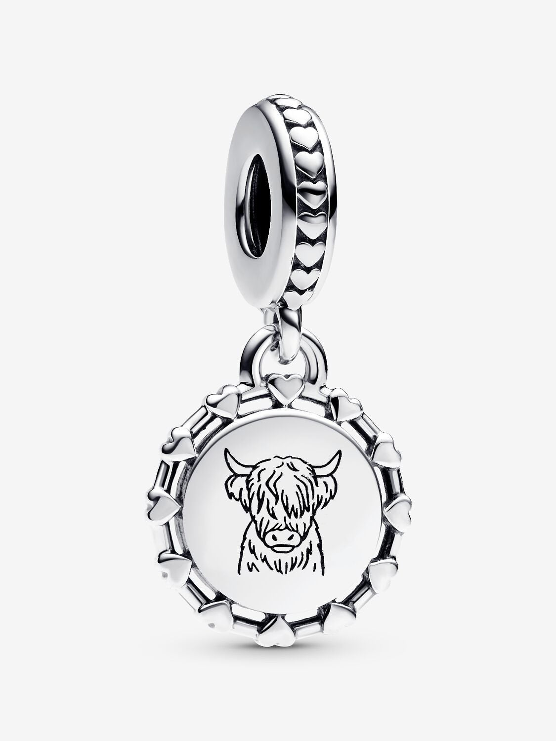 PANDORA Engravable Scottish Cow Dangle Charm 792275C00_E022