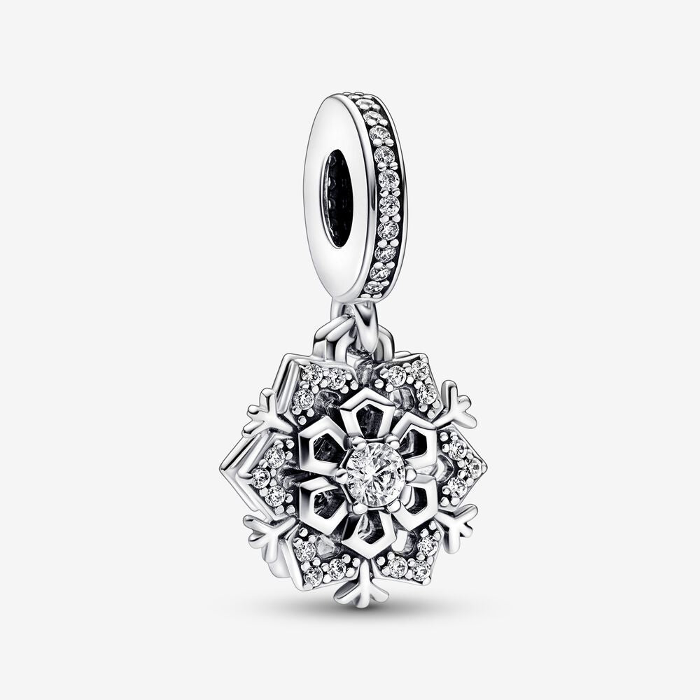PANDORA Sparkling Snowflake Double Dangle Charm 792355C01
