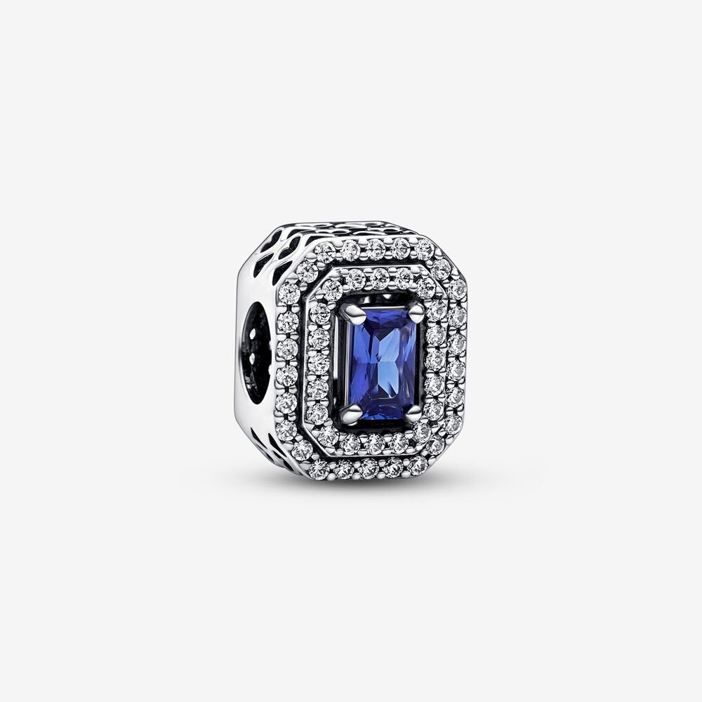 PANDORA Blue Sparkling Levelled Rectangular Charm 792385C01