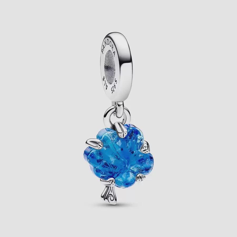 PANDORA Blue Murano Glass Family Tree Dangle Charm 792614C01