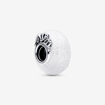PANDORA Glittery White Murano Glass Mum & Love Charm 792655C00
