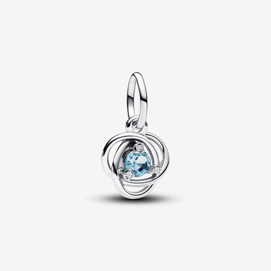 PANDORA Sea Aqua Blue Eternity Circle Dangle Charm 793125C03