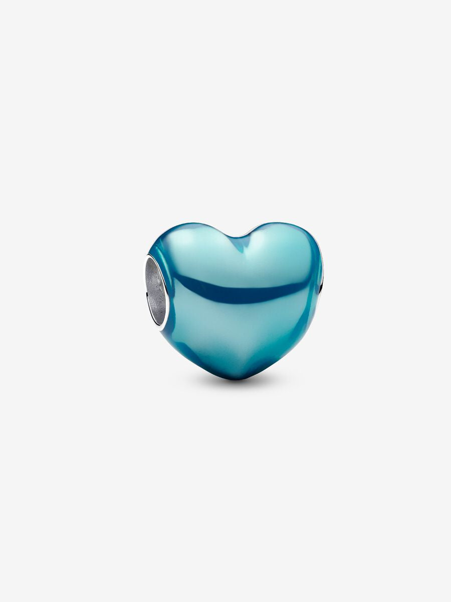 PANDORA Metallic Sky Blue Heart Charm 793337C06