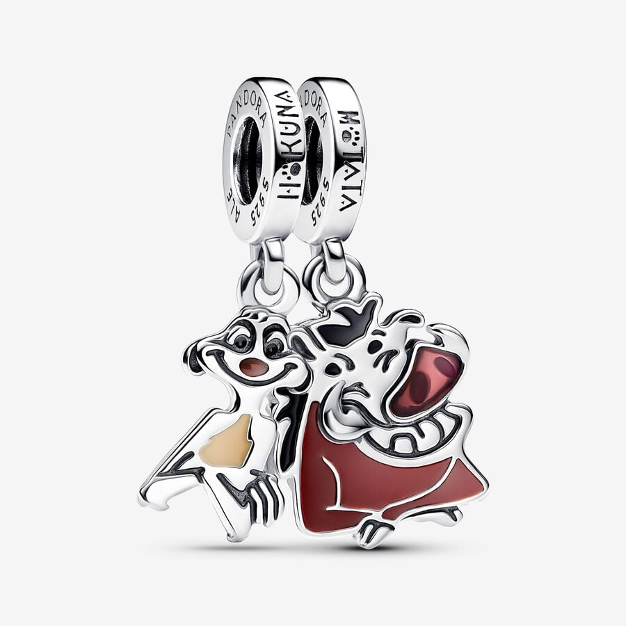 PANDORA Disney The Lion King Timon & Pumbaa Splittable Dangle Charm 793357C01