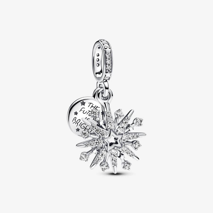 PANDORA Sparkling Firework Double Dangle Charm 793512C01