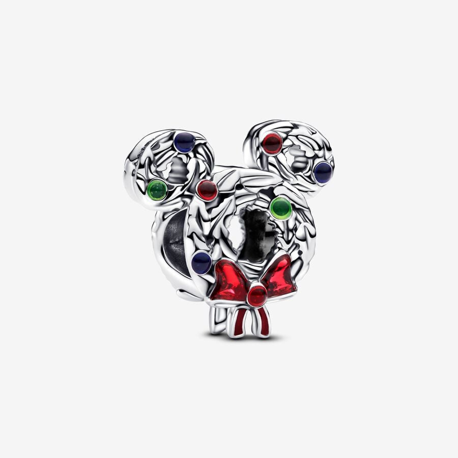 PANDORA Disney Mickey Mouse Christmas Wreath Charm 793531C01