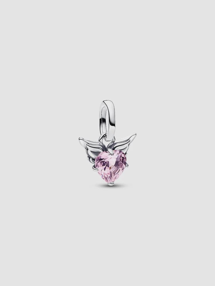 PANDORA Winged Heart Mini Dangle Charm Sterling silver 793626C02