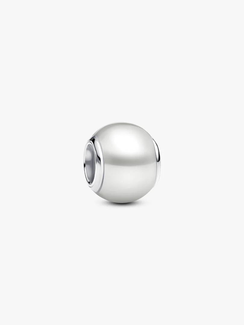 PANDORA Silver Charm with white Artificial Pearl 793781C01