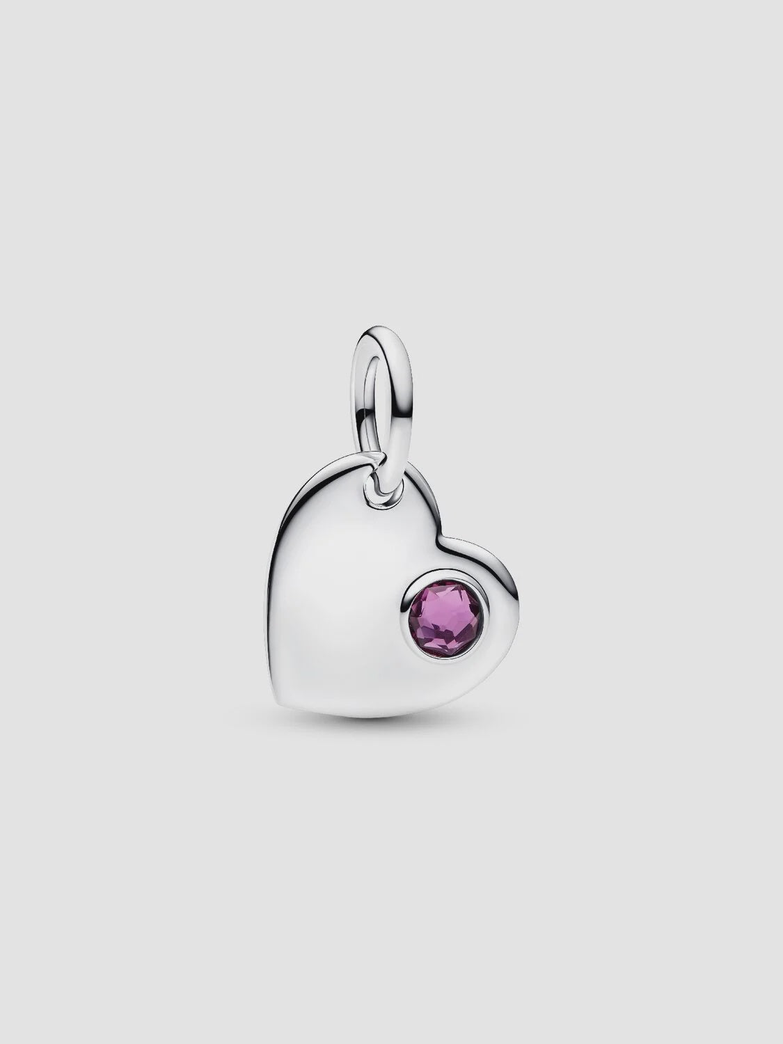PANDORA Engravable Heart February Dangle Charm Sterling silver 794295C02