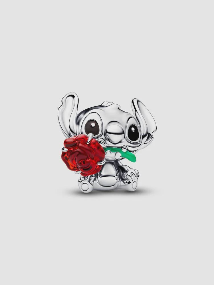 PANDORA Disney Stitch Rose Murano Glass Charm Sterling silver 794378C01