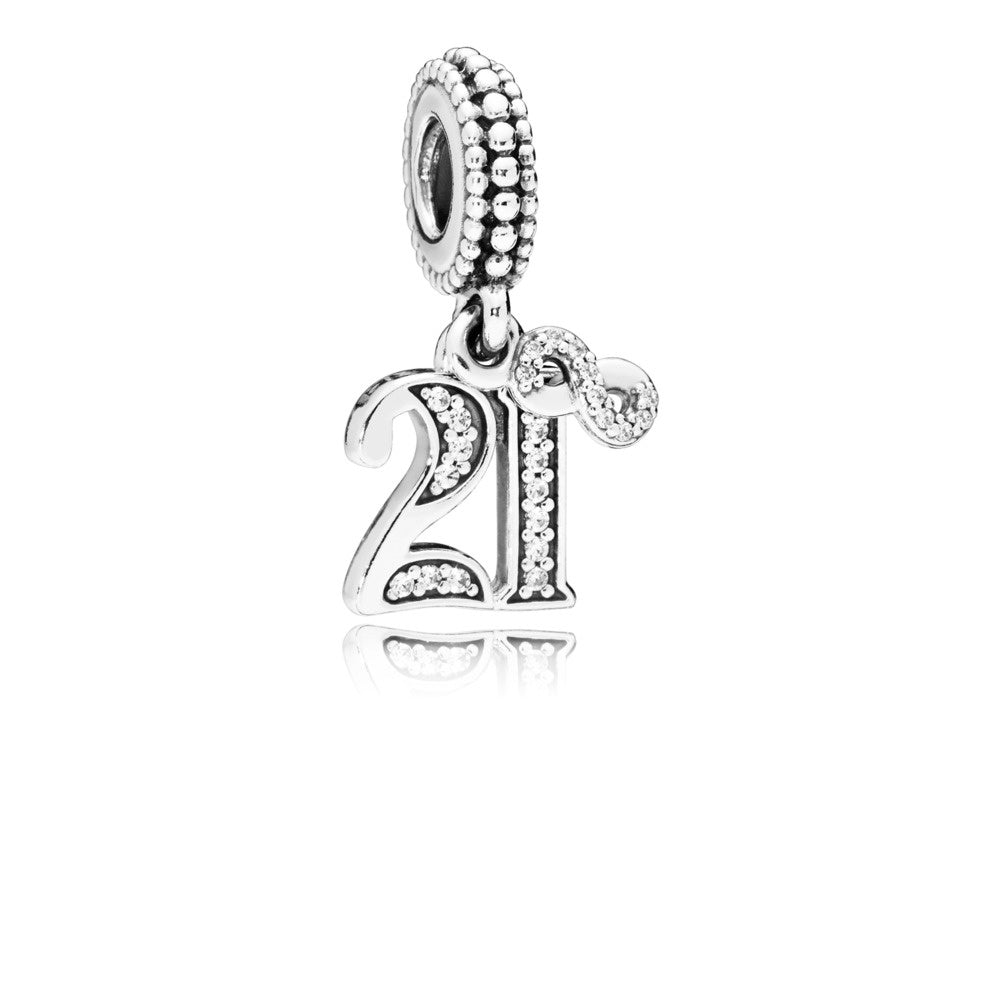 PANDORA 21st Celebration Dangle Charm 797263CZ