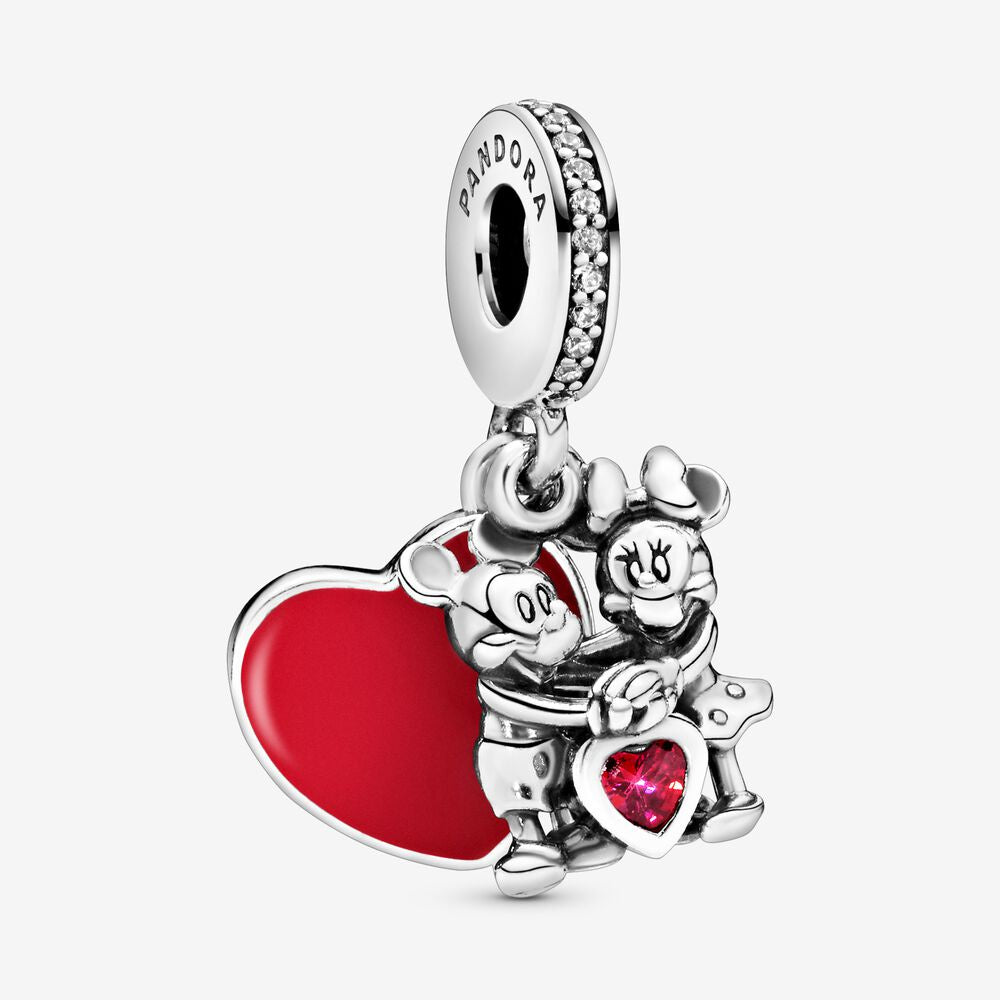PANDORA Disney Mickey Mouse & Minnie Mouse Love Dangle Charm 797769CZR