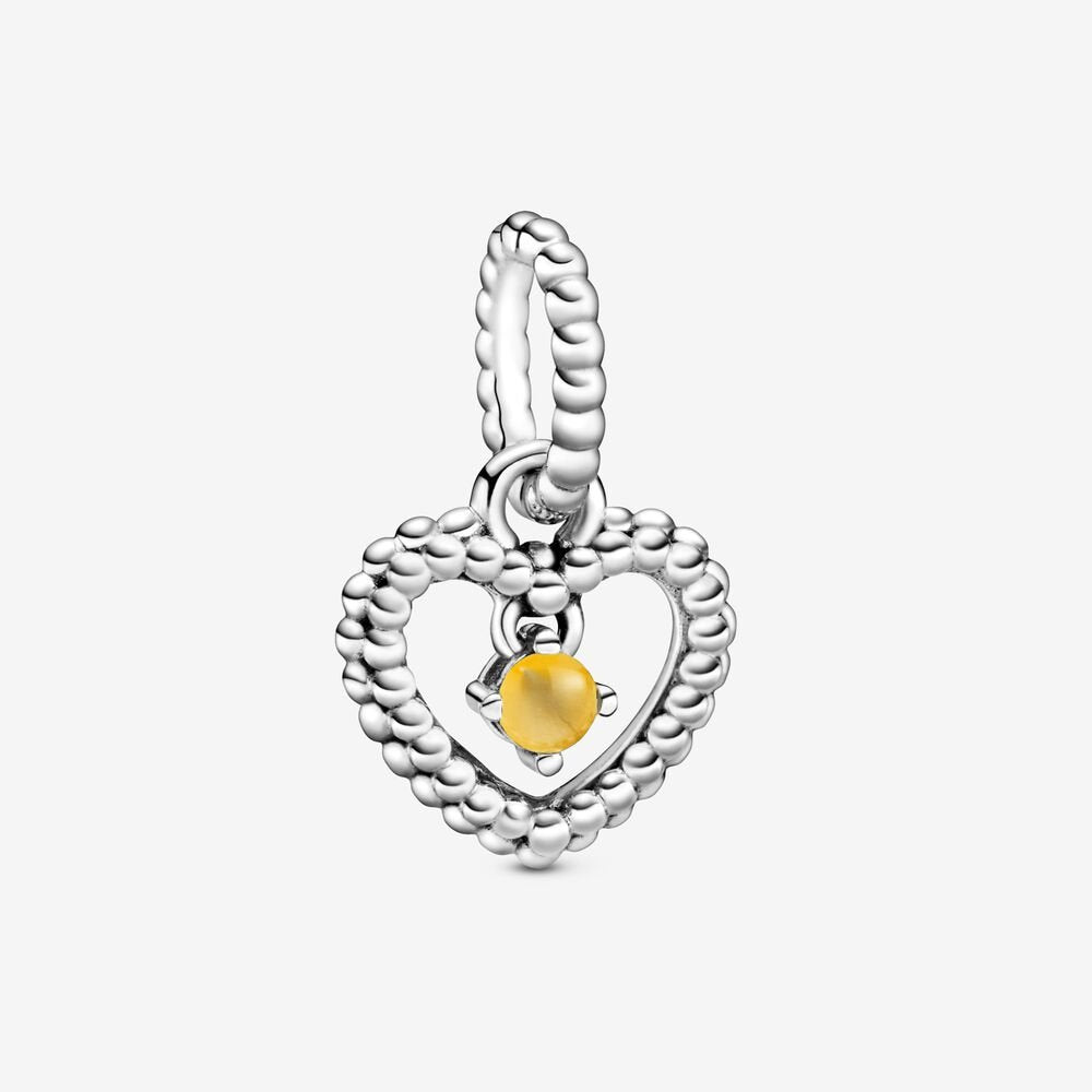 PANDORA November Birthstone Heart Dangle Charm 798854C11