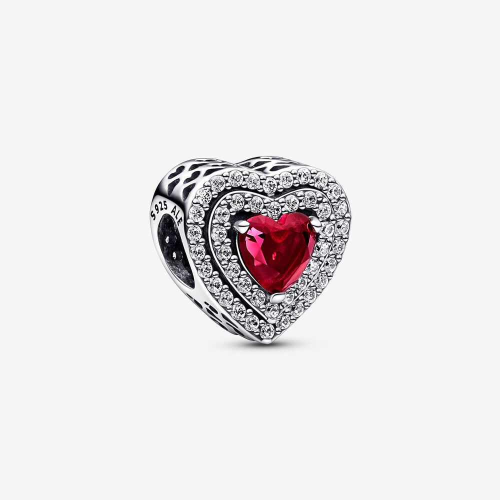 PANDORA Sparkling Levelled Heart Charm 799218C02