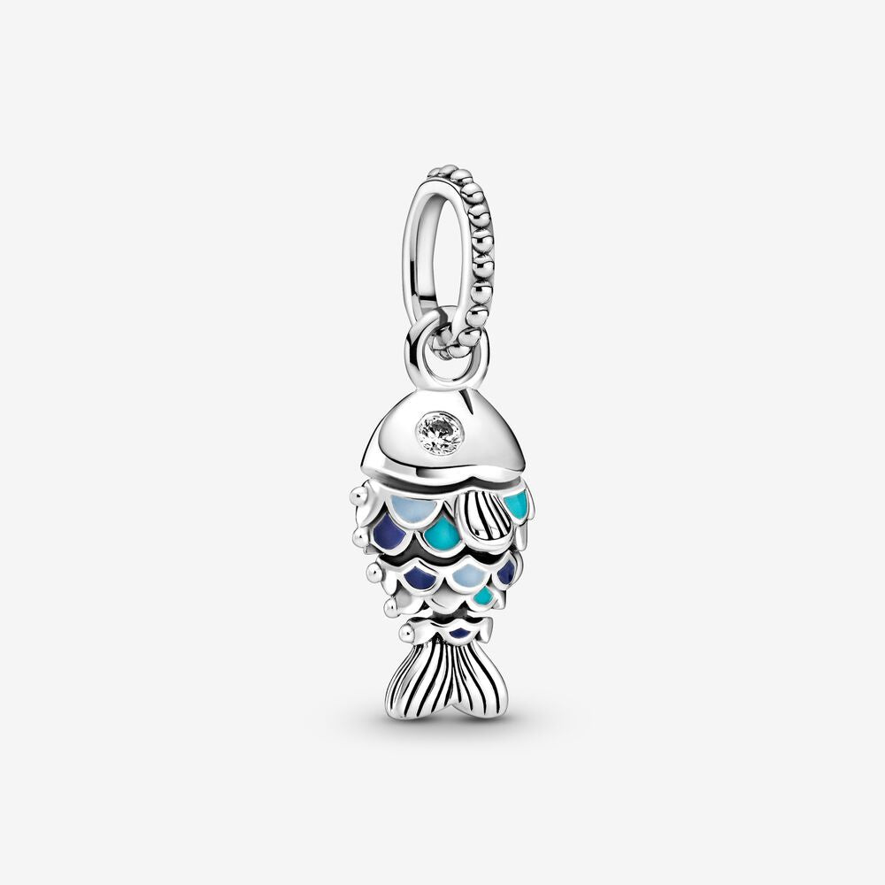 PANDORA Fish Dangle With Blue Enamel Charm 799428C01