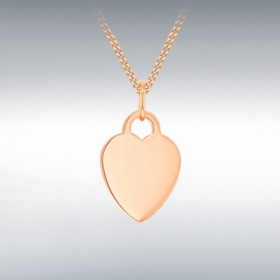 Rose Gold Plated Polished Plain Heart Pendant