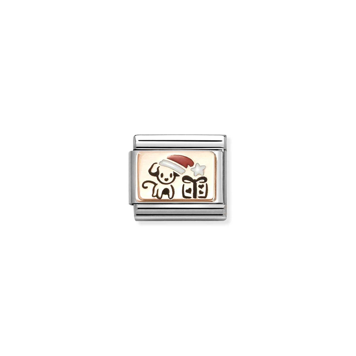 NOMINATION Rose Gold Dog with Gift Charm 430204-07