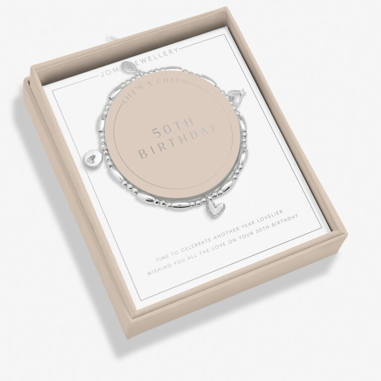 Joma Life's A Charm '50th Birthday' Bracelet In Silver Plating 8134